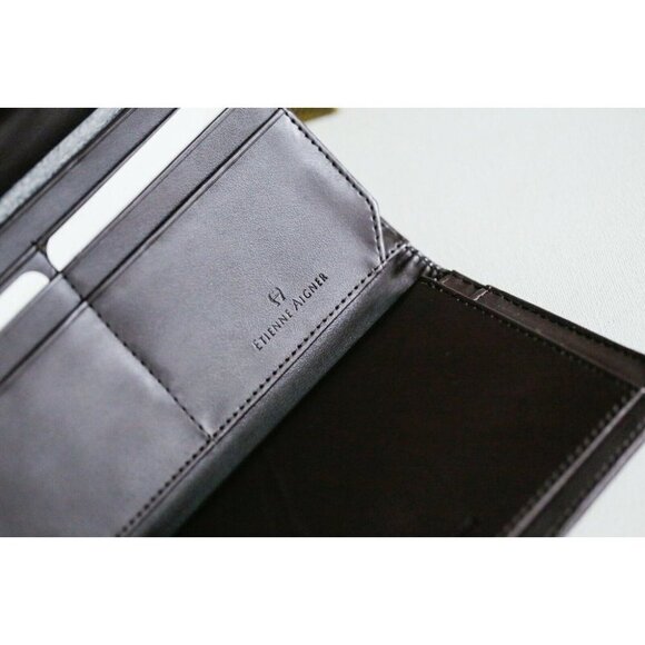 Brand New Etienne Aigner Canvas Leather Monogram  Large Tri Fold Wallet - Picture 9 of 10